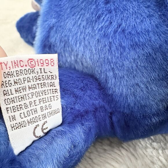 Ty Beanie Buddy Peanut Royal Blue Elephant With Tag 1998 Vintage Plush - Picture 4 of 5